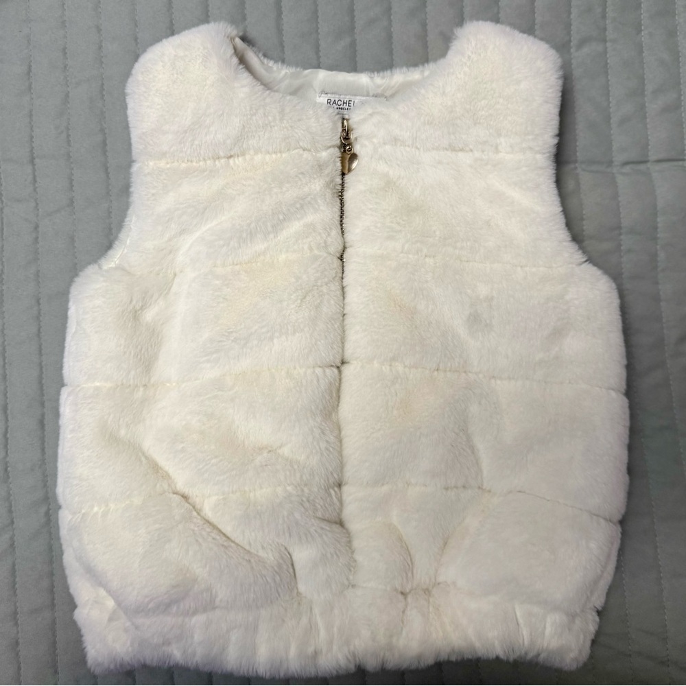 Rachel Zoe- White Faux Fur Kids Vest
